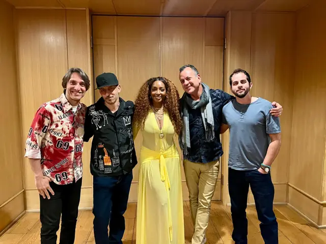 Kandace Lindsey with the band after the show